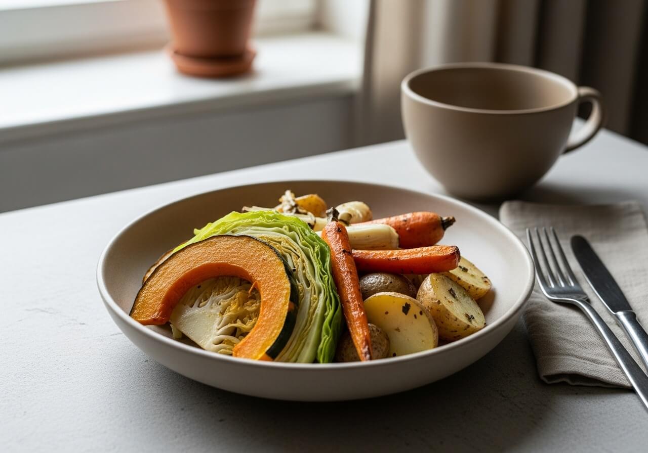 A practical meal built around currently abundant seasonal produce — seasonal eating nutrition