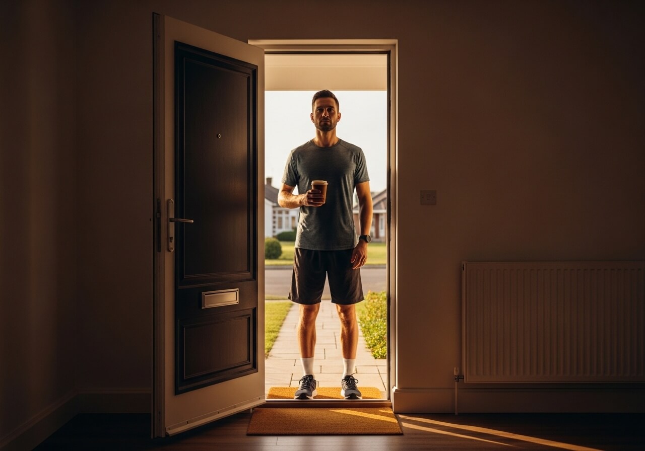 Show the pre-workout timing window in a believable way — caffeine effect on metabolism