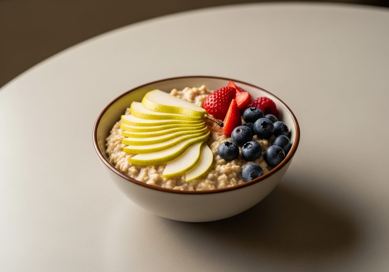 Show a meal composition that naturally promotes fullness — soluble insoluble fiber types