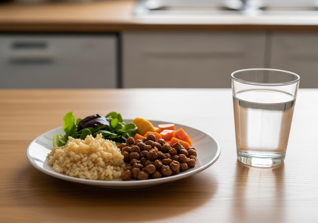 the human digestive system processing a mixed meal without conflict — food combining digestion