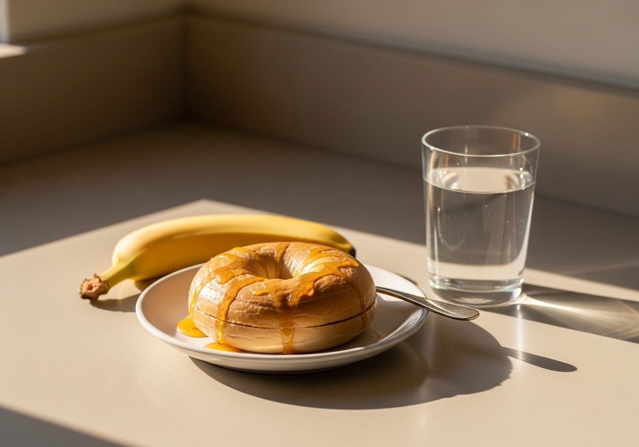Show the kind of pre-workout meal that stays easy on digestion before hard exercise — gut health nutrition fitness