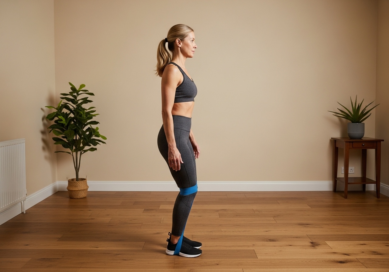 Show the foundation exercise concept by focusing on the lateral band walk as the control drill that teaches hip stabilizers to work together. — hip exercises
