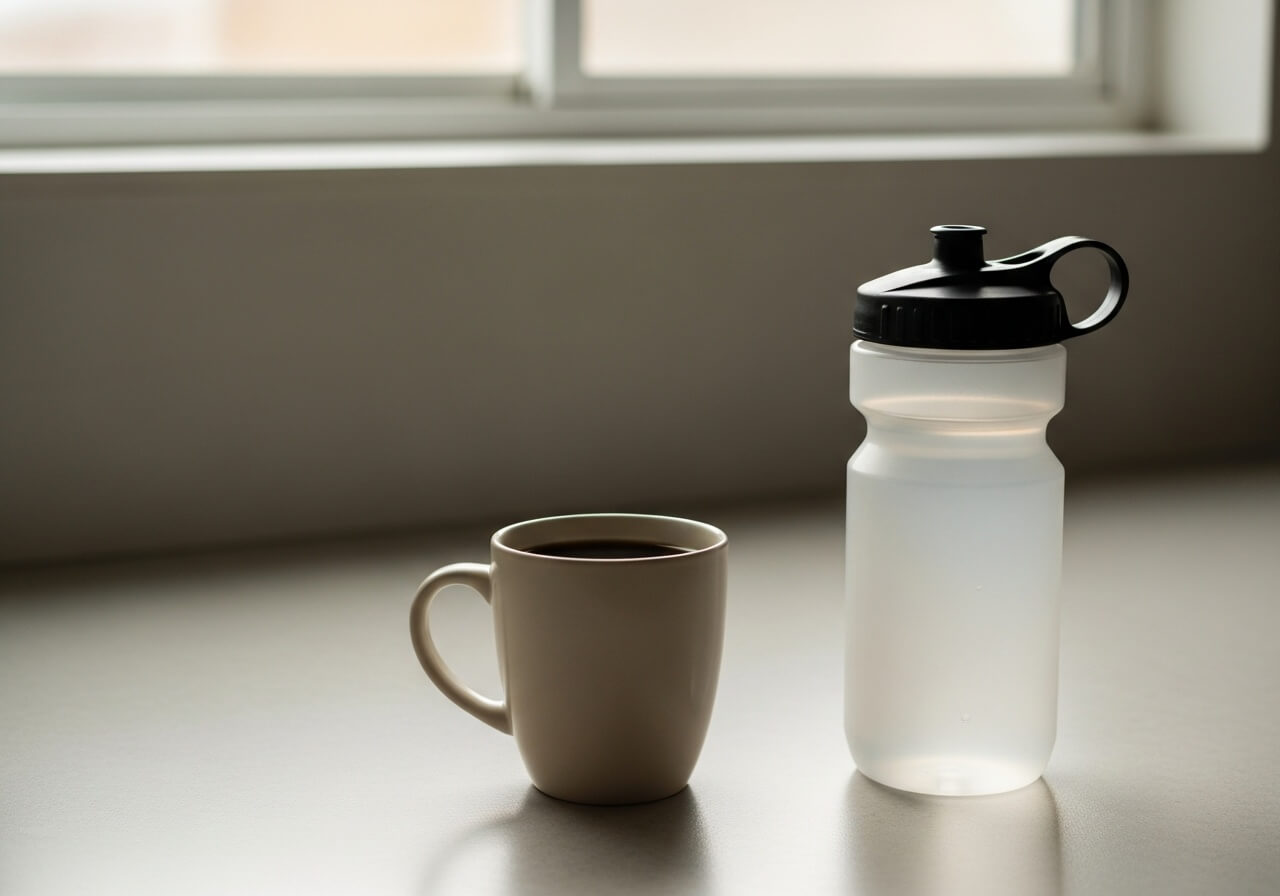 A practical pre-workout caffeine timing setup without showing a phone or screen — caffeine athletic performance