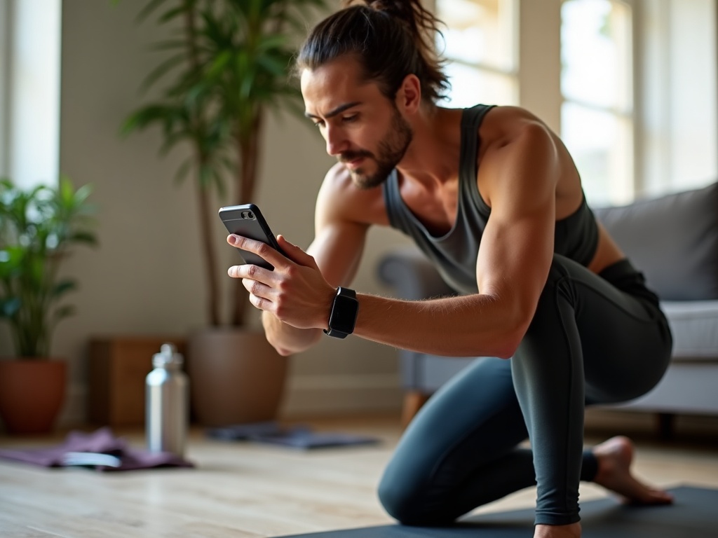 Shows the specific action of logging real workout data during actual exercise routine to test app usability — best health apps 2026