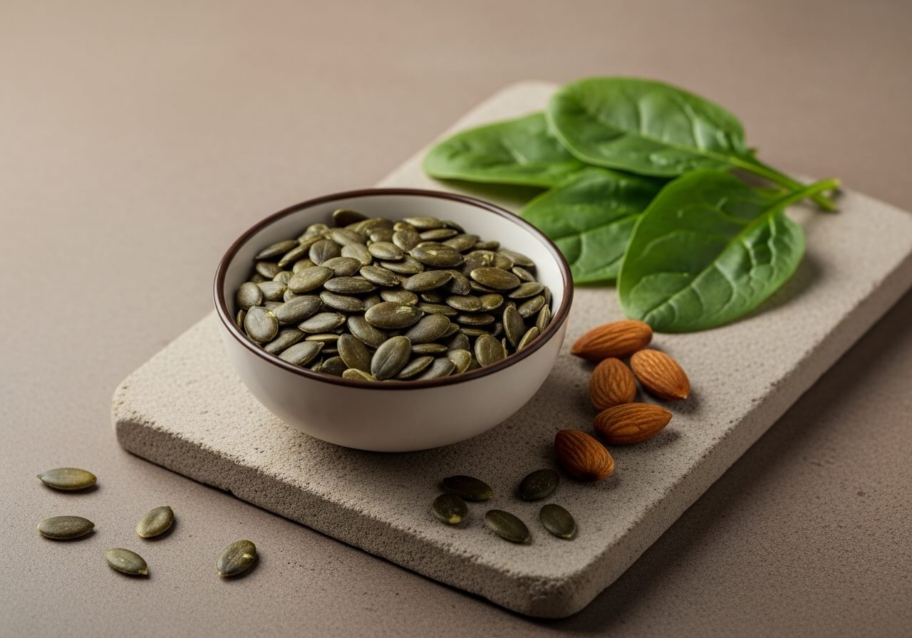 Show the most visually clear nutrient-supporting food that addresses training-related depletion, especially magnesium intake — nutritional deficiencies athletes