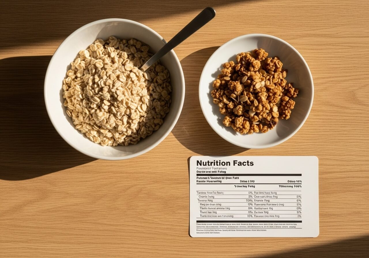 Show label-based calculation using a simple nutrient food comparison context — nutrient density per calorie