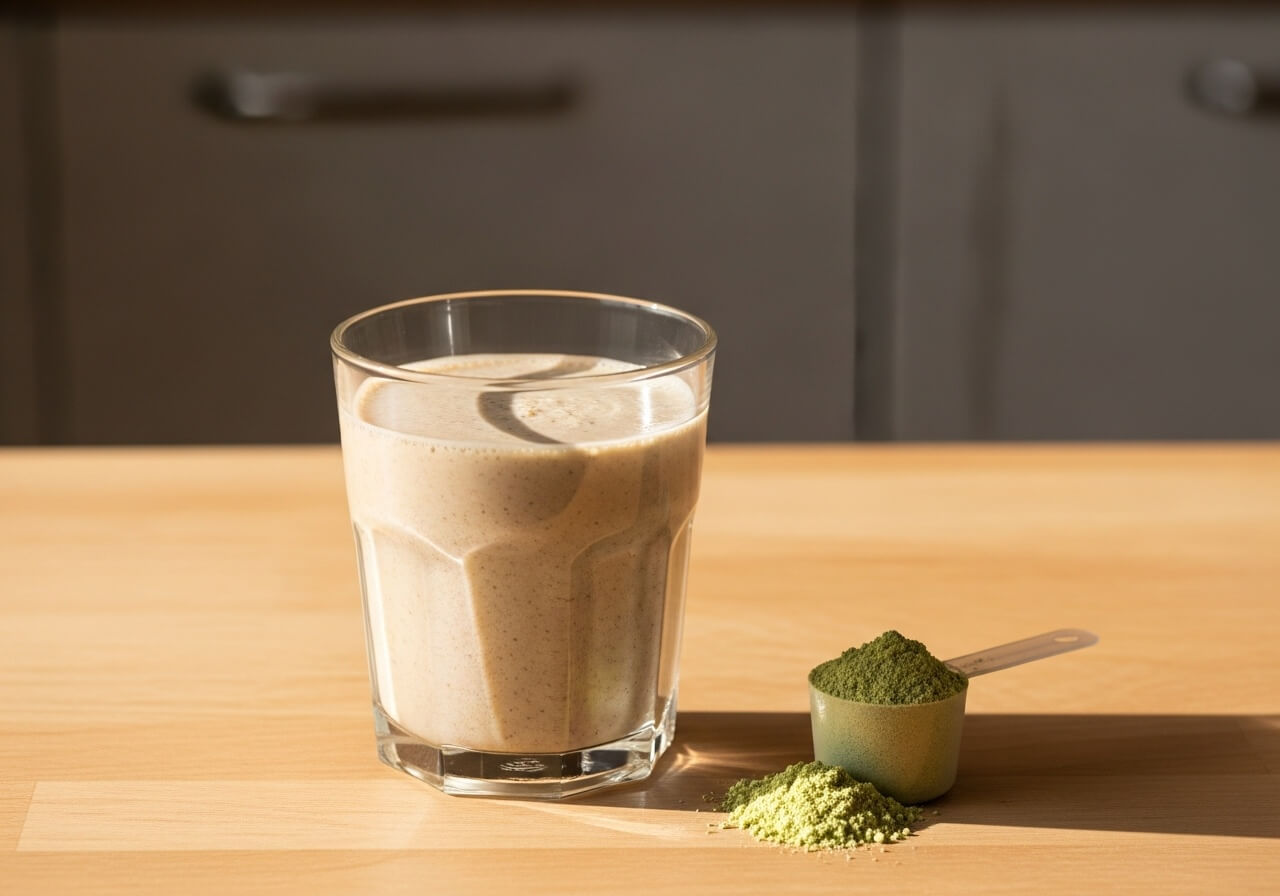 Show a complete plant protein blend that matches muscle-building needs — plant based animal protein muscle