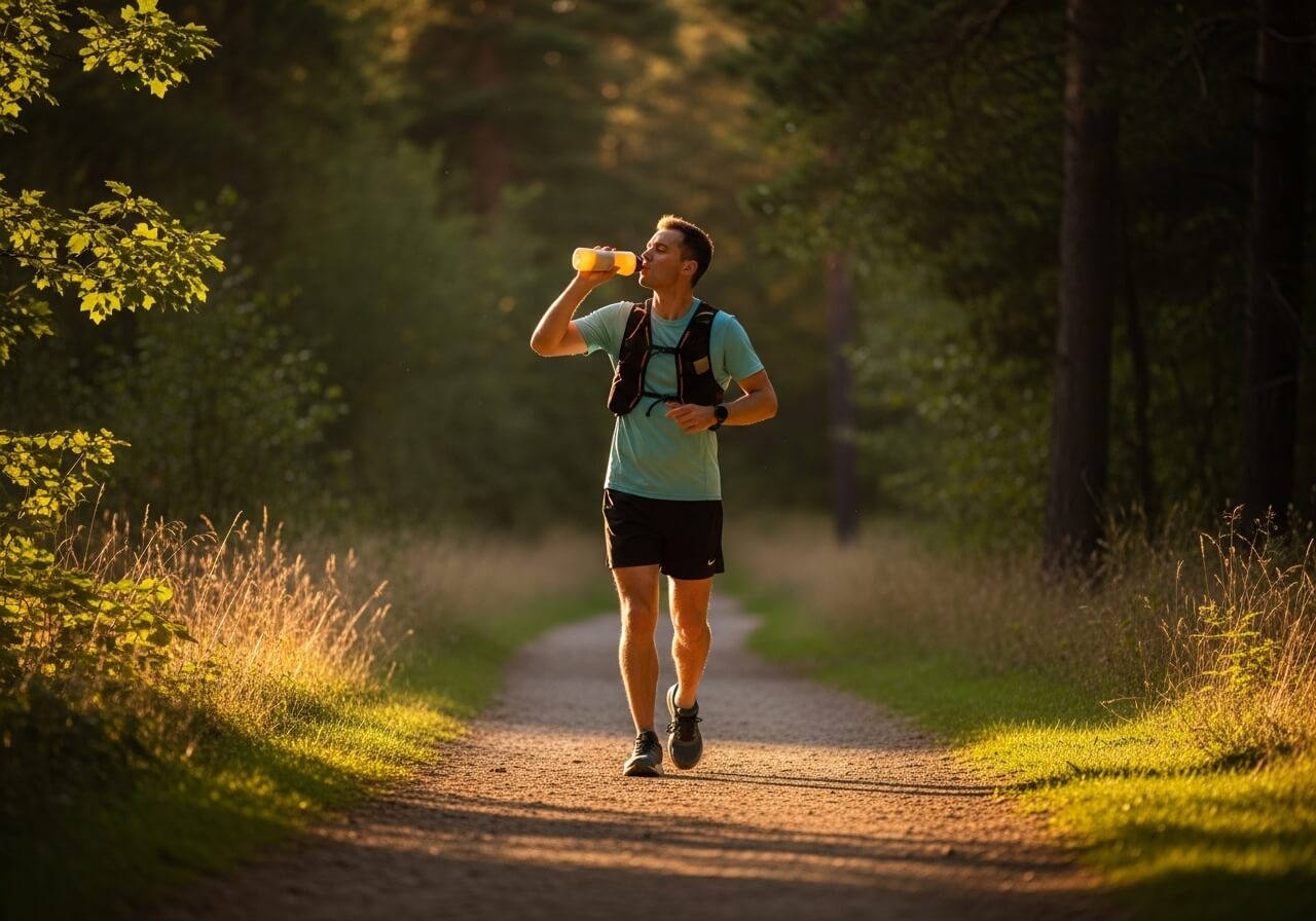 Show planned sipping during a long endurance session — hydration strategy exercise types