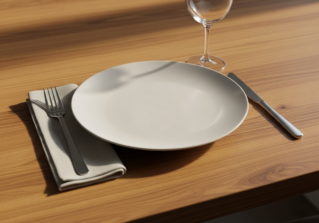 Show the empty-stomach moment that triggers pre-meal hunger — hunger hormones control